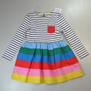 Mini Boden Striped Rainbow Dress
